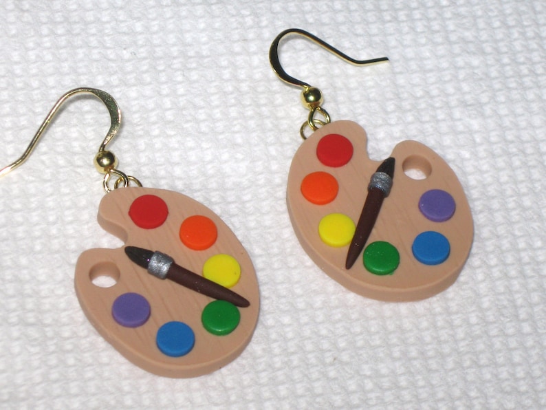 Art Palette Earrings,Artist Palette Earrings,Artist Earrings,Paint Palette Earrings,Art Teacher Earrings,Painter Earrings,Art Teacher Gift 