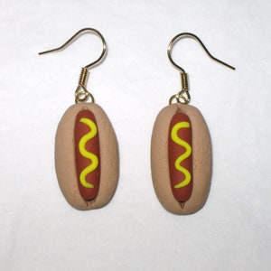 Hot Dog Earrings,Fast Food Earrings,Mini Hot Dog Earrings,Hot Dog Jewelry,Food Jewelry,Hot Dog Lover Gift,Birthday Gift,Hot Dog Charm,Weiner