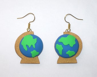 Funky World Globe Oorbellen - Platte Acryl Planeet Oorbellen Voor Reisliefhebbers