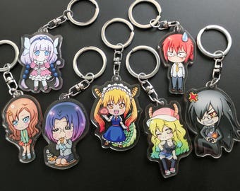 Miss Kobayashi&#39;s Dragon Maid Chibi Acrylic Charms (Kobayashi, Elma, Kanna, Lucoa, Tohru, Saikawa, Fafnir)