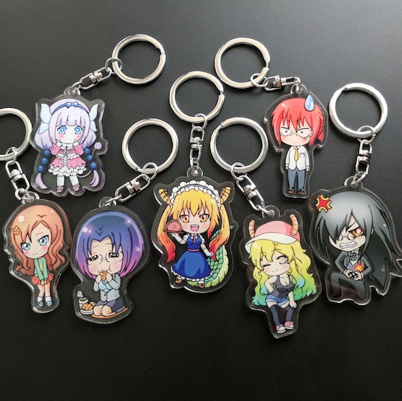 Miss Kobayashi s Dragon Maid Chibi Acrylic Charms Kobayashi Elma Kanna Lucoa Tohru Saikawa Fafnir