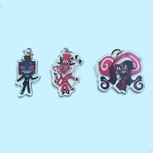 Hazbin Hotel Acrylic Charms (The Vees, Vox, Valentino, Velvette)