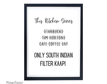 South Indian Filter Kaapi Print, Kitchen Cafe Decor (Digital Download)