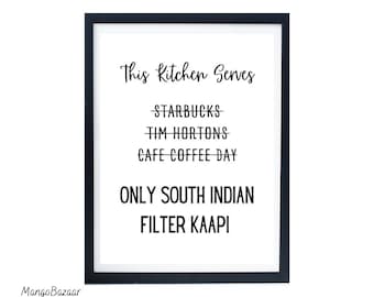 Indian Filter Coffee art, South Indian Kaapi, coffee wall art for home, kitchen, restaurant cafe decor, printable digital art by MangoBazaar