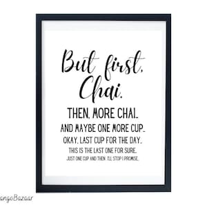 Indian Chai art printable, desi masala cutting chai, tea wall art for home, kitchen, restaurant cafe decor, digital art by MangoBazaar