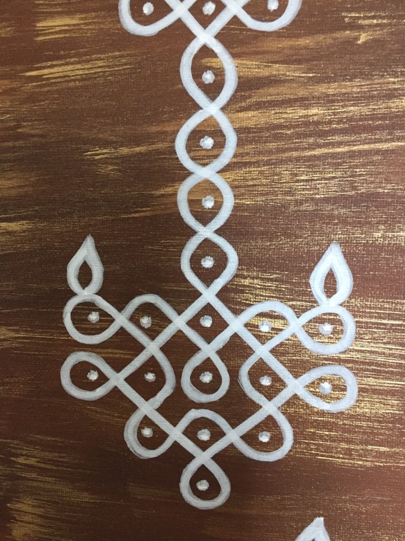 Kolam art on canvas south indian traditional floor art | Etsy