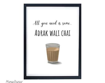 Adrak Wali Chai Print, Indian Tea Wall Art (Digital Download)