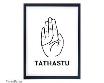 Tathastu Hand Blessing Art Printable, Minimalist Indian Decor (Digital Download)