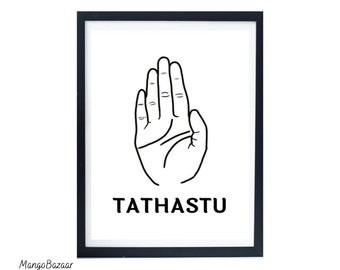 Tathastu art printable, sanskrit blessing minimalist Indian southasian desi boho art, instant download, printable digital art by MangoBazaar