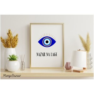 Nazar Na Lage Evil Eye Print, Protection Art (digital Download) - Etsy