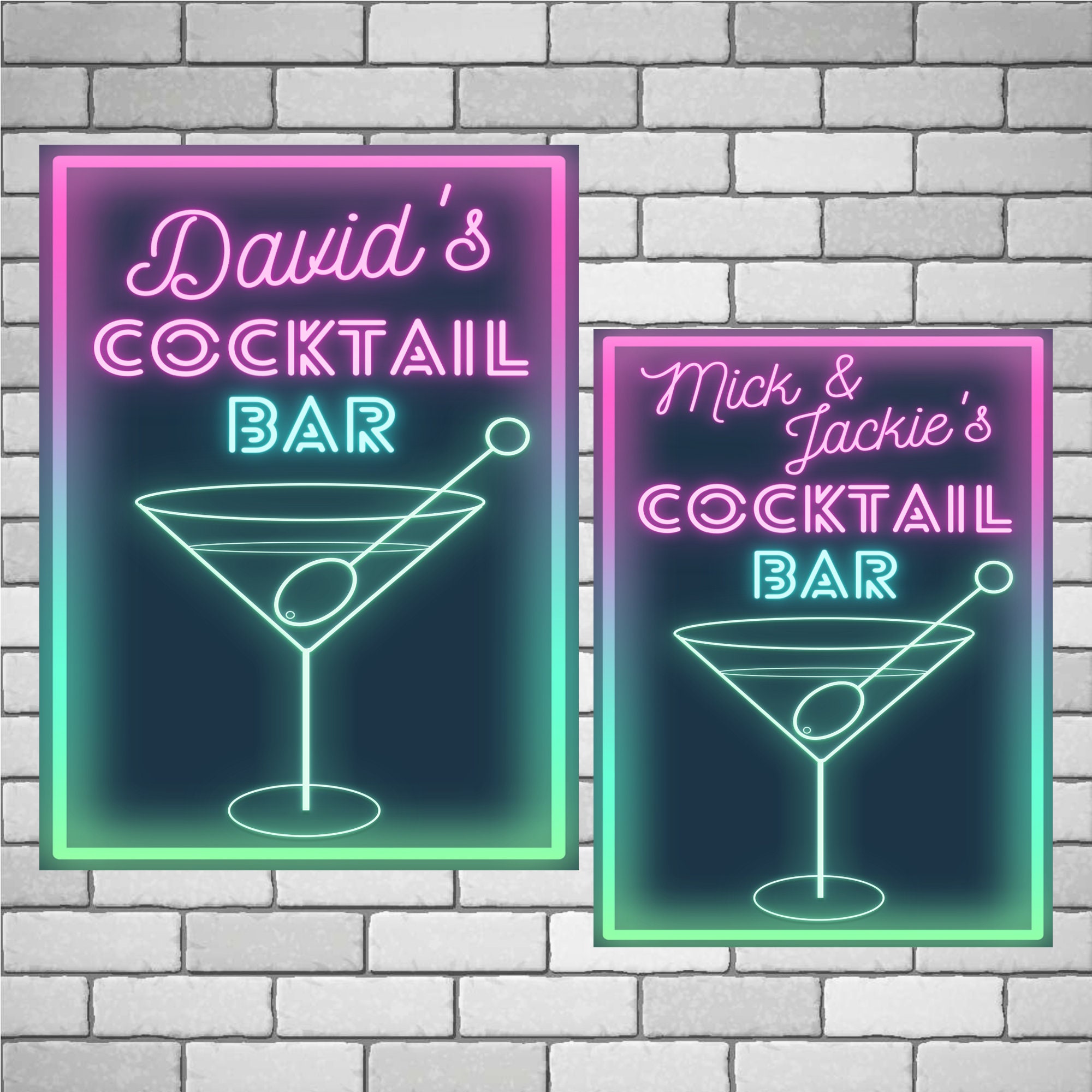 Cocktail LED Neon Bar Sign Home Light up Pub Custom cocktails gin club drink bar 