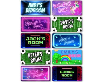 Letrero personalizado para habitación infantil: decoración de puerta con efecto neón personalizado
