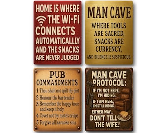 Letreros divertidos para bares: decoración para cuevas masculinas, frases sobre bebidas