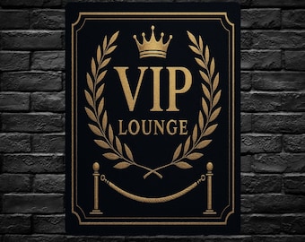 VIP Sign for Door - Black and Gold Office  Plaque