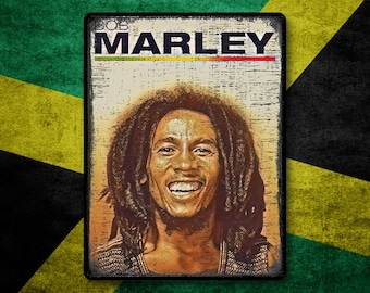 Letrero metálico de Bob Marley: Arte mural de música reggae