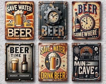 Sign for Home Bar - Retro Wall Art Prints - 6 Options Available - Stocking Filler Gifts