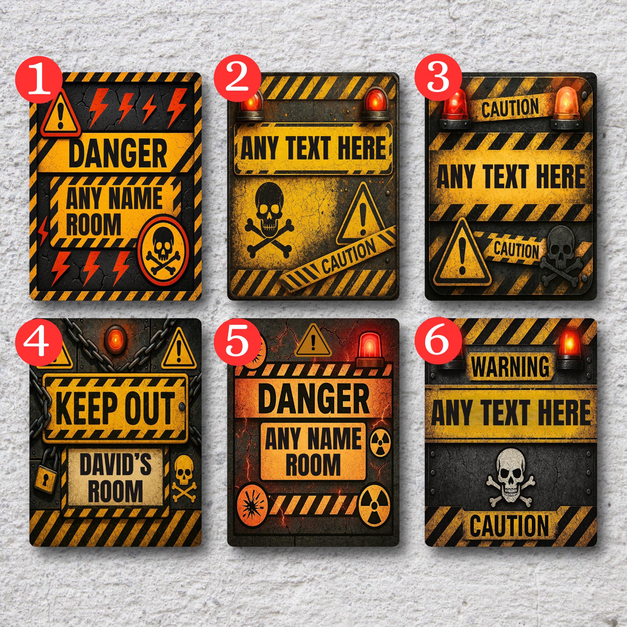 Personalised Metal Room Sign: Danger, Keep Out, Caution Gaming - Etsy