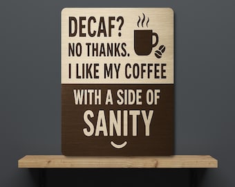 Metal Coffee Plaques for Kitchen - Home Decor Prints  - 6 Options for Gift Ideas