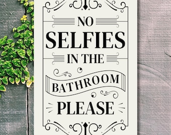 Funny Bathroom Sign: Aluminum Metal Wall Art Plaques