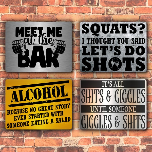 Funny Signs for Bar - Man Cave Gifts Beer Rules Metal Wall Art for Home, Shed, House, Kitchen, Drinks, Pub, Parties, Garage Plaques for Him