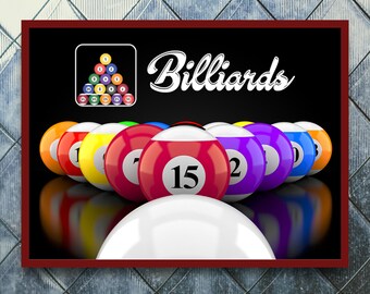 8 Ball Pool Metal Sign: Billiards Wall Art, Man Cave Decor