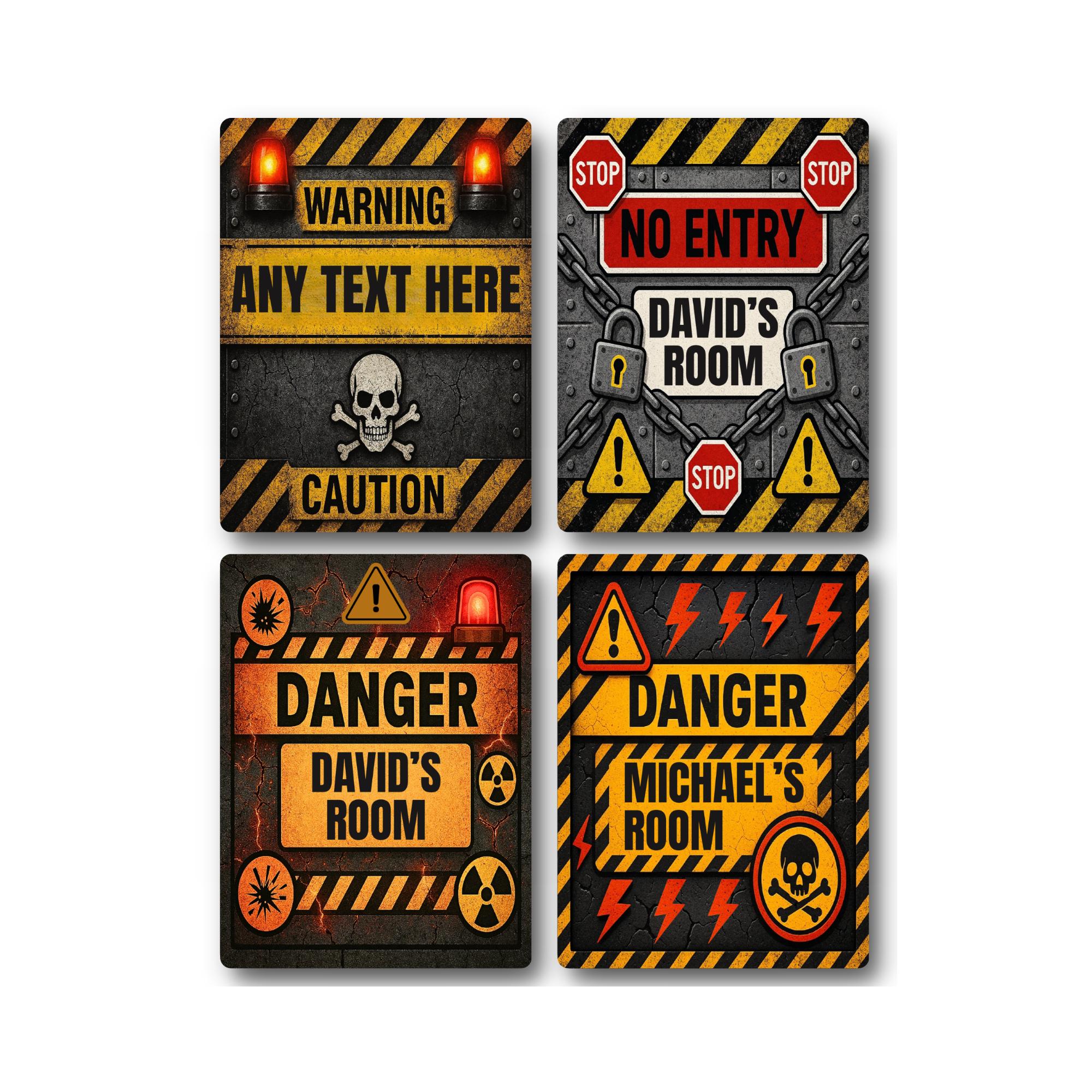 Personalised Metal Room Sign: Danger, Keep Out, Caution Gaming - Etsy