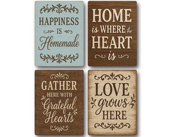 Frases para decoración del hogar impresas en placas de metal: 6 opciones para regalos de inauguración