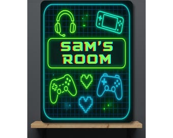 Letrero para habitación de niños - Letrero personalizado con nombre para la puerta del dormitorio (ideal para juegos)