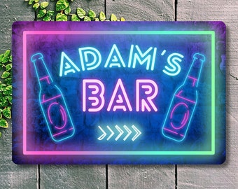 Letrero personalizado para bar, pub, cueva de hombres, decoración del hogar, cerveza y sala de juegos.