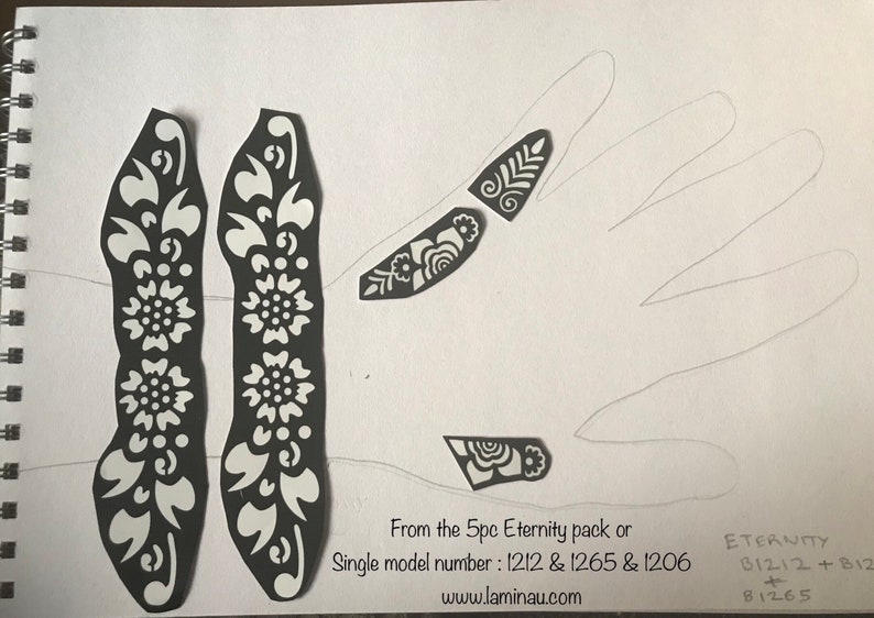 10 Henna stencils kit package Etsy