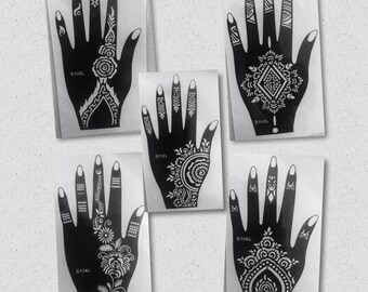 RIGHT HAND SIMPLY 5pc Henna stencil as seen in Vogue
