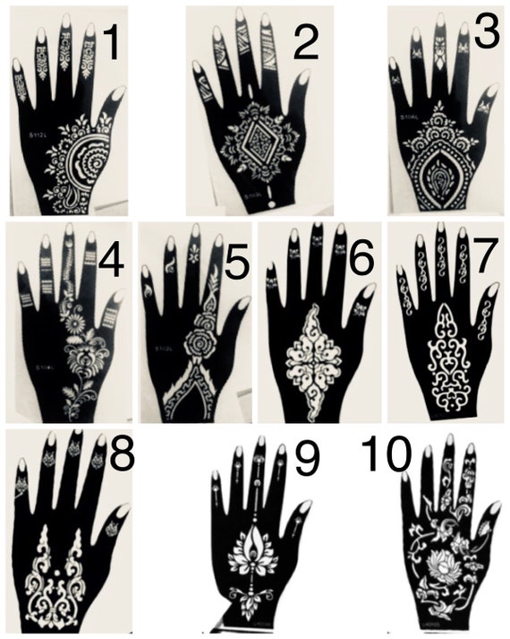 Single Henna Stencil Design Henna Stencils Tattoo Tattoo Etsy