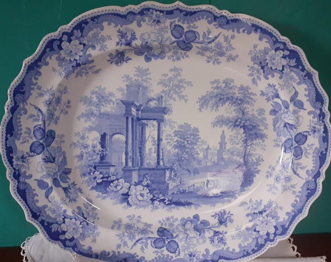 Early Victorian Blue and White Platter - John Rogers & Sons - 