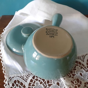 Vintage Denby 1pt Kasserolle mit Deckel, Griff und Ausgießer - Manor Green 1950er Jahre