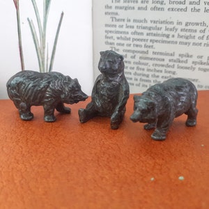 Vintage Trio Bear Cubs - Britains Zoo Cat No 936 - Hollow-cast Lead Toys