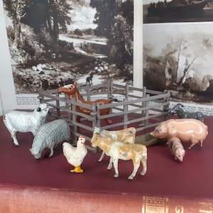 Vintage Britains Farmyard Animals: Hollow-Cast Lead Toy Set