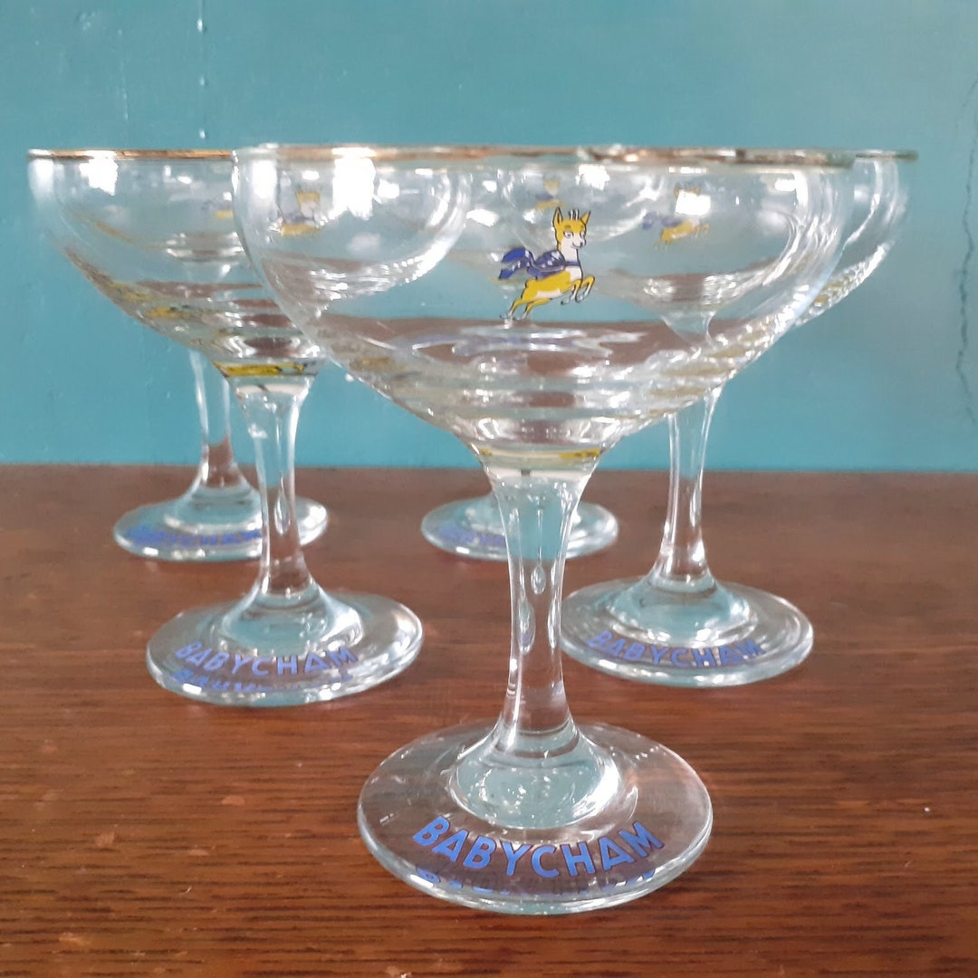 Vintage 70s Babycham Glasses set of 5 Etsy