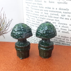 Vintage Pair Pixyland/Kew Hollow-cast Topiary Tree in Plant Pot