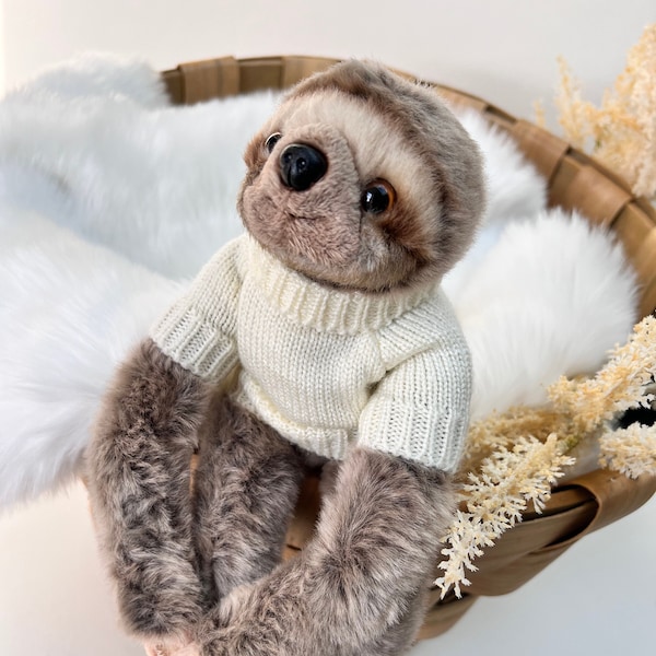 Personalized sloth, hanging sloth soft toy, sloth gift, custom embroidered sloth, sloth teddy, cute sloth, cuddly sloth