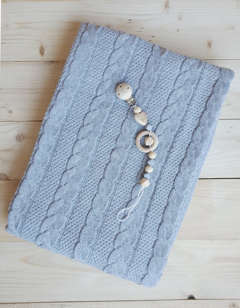 Knitted Baby Blanket Baby Shower Newborn Gift Nursery Etsy