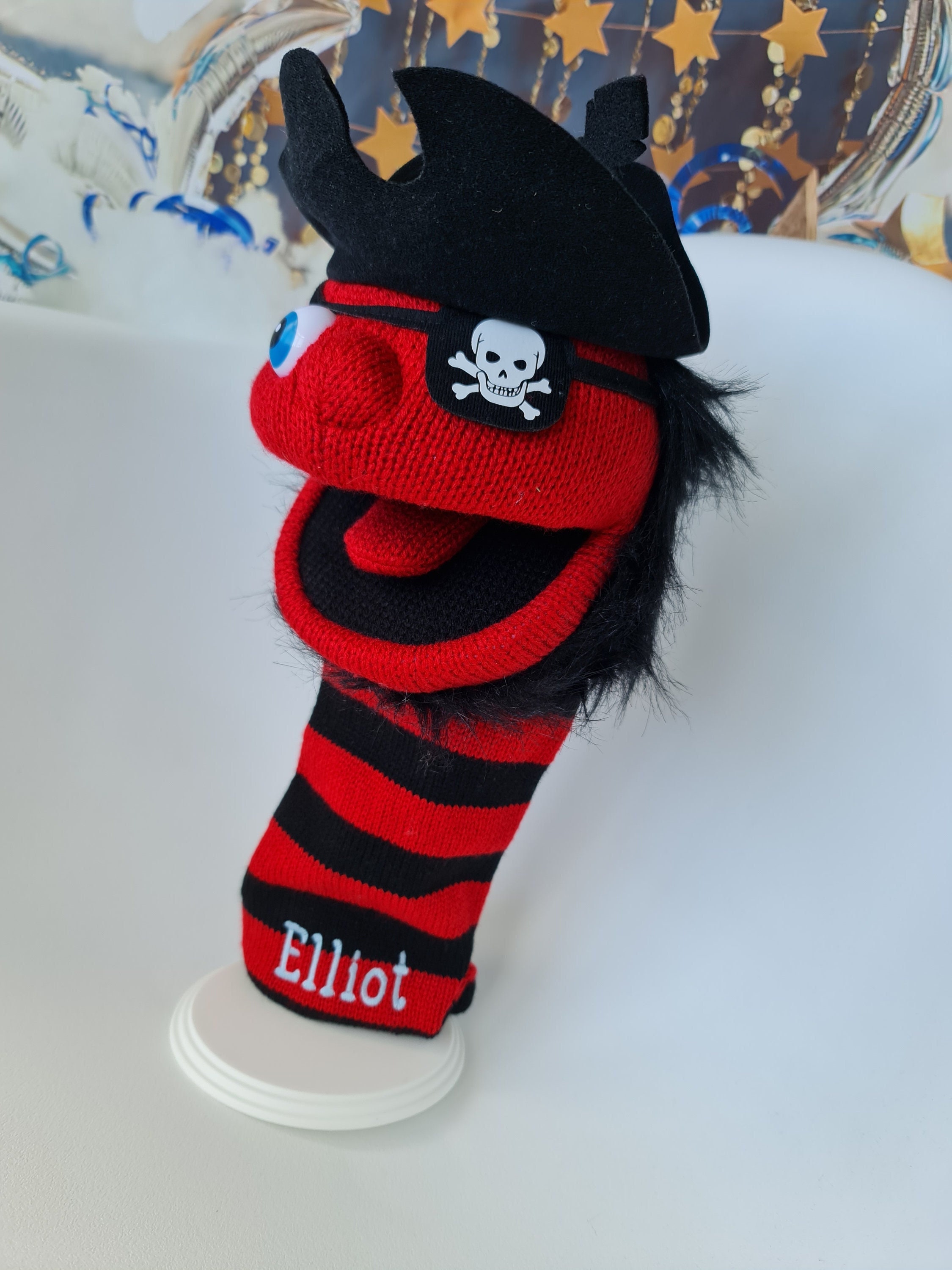 Personalised Pirate Hand Puppet Large Sockette Glove Puppet pic