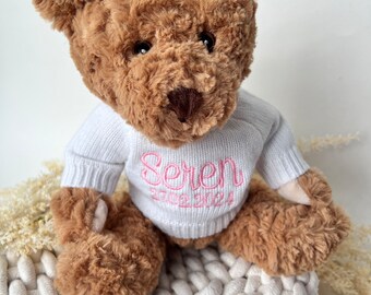 Personalised Teddy Bear,Custom Teddy Bear, Personal Message ,1st Birthday Gift, Small Teddy Bear Gift, New Baby Gift, Cuddly Toy, Custom Toy