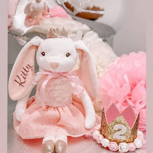 Personalized Ballerina Bunny Soft Toy, Newborn Baby Gift, Kids Birthday Gift, Custom Toys , Flower Girl Gift, Personalized Bunny, Easter UK