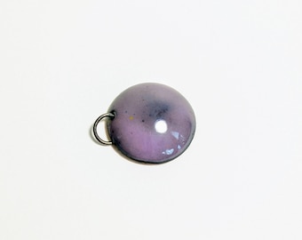 Enameled Metal Cabochon Pendant Purple