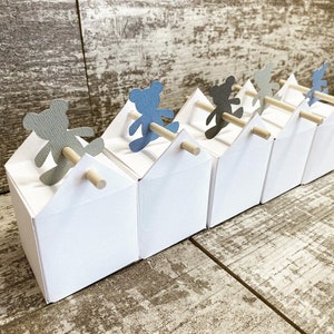 House Box with stick and personalized subject, wedding favor, placeholder, house-shaped confetti holder.
