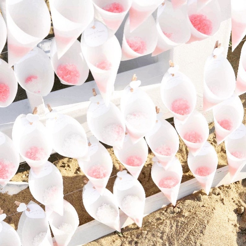 Rice cones, delicate transparent paper with a raised texture of your choice, possibility of customization and decoration image 9