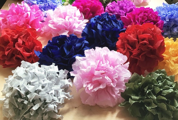 Paper Flowers Pom Pom Fiori Pom Pom Di Carta Crespa Decorazioni Centrotavola Ghirlanda Per Party Eventi Matrimonio