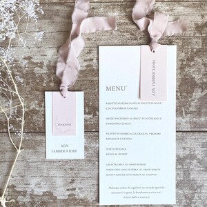Rectangular cardboard menu with custom graphics