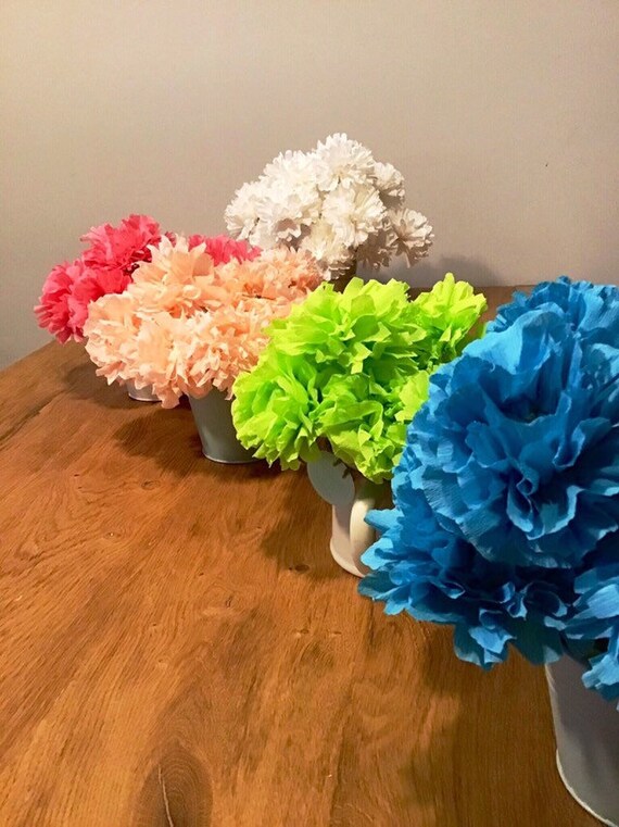 Paper Flowers Pom Pom Fiori Pom Pom Di Carta Crespa Decorazioni Centrotavola Ghirlanda Per Party Eventi Matrimonio