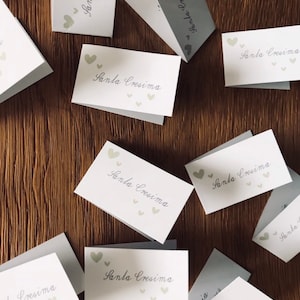Customizable folding cards for wedding favors in cardboard